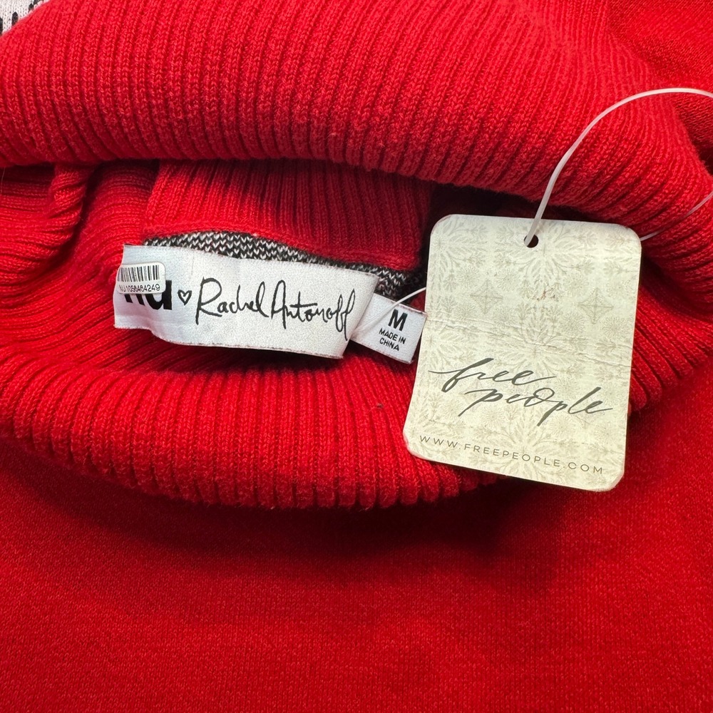 Nuuly X Rachel Antonoff Red Swan Fair Isle‎ Sweater Dress Sz M New W/Defect - Picture 9 of 15